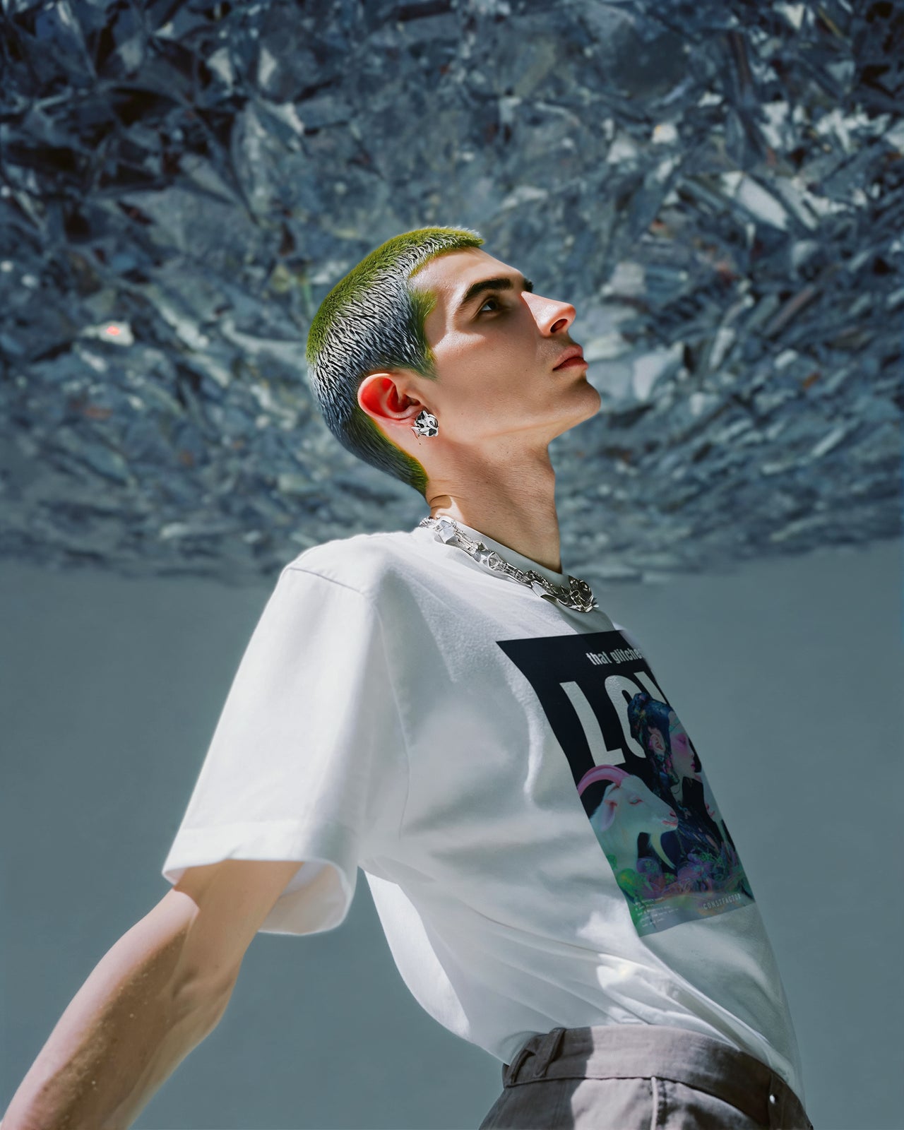 T셔츠【LOVE THAT GLITCHES】(2150755) 화이트