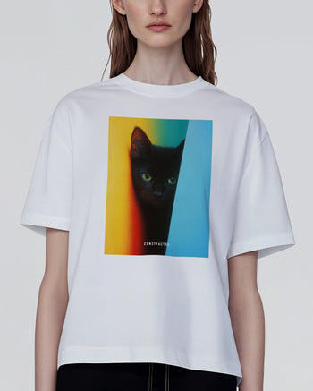 Tシャツ【Black Kitten】（9655393）ホワイト