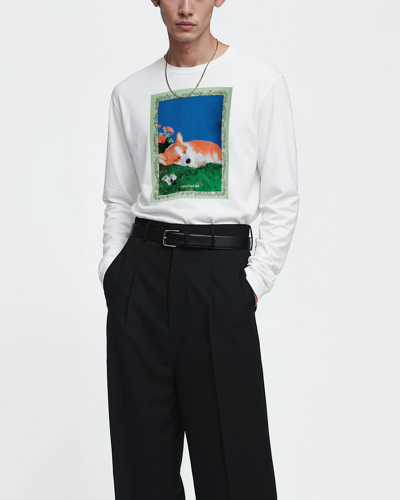 ロングスリーブTシャツ【 IN CASE OF NOTHING 】（3377711）ホワイト