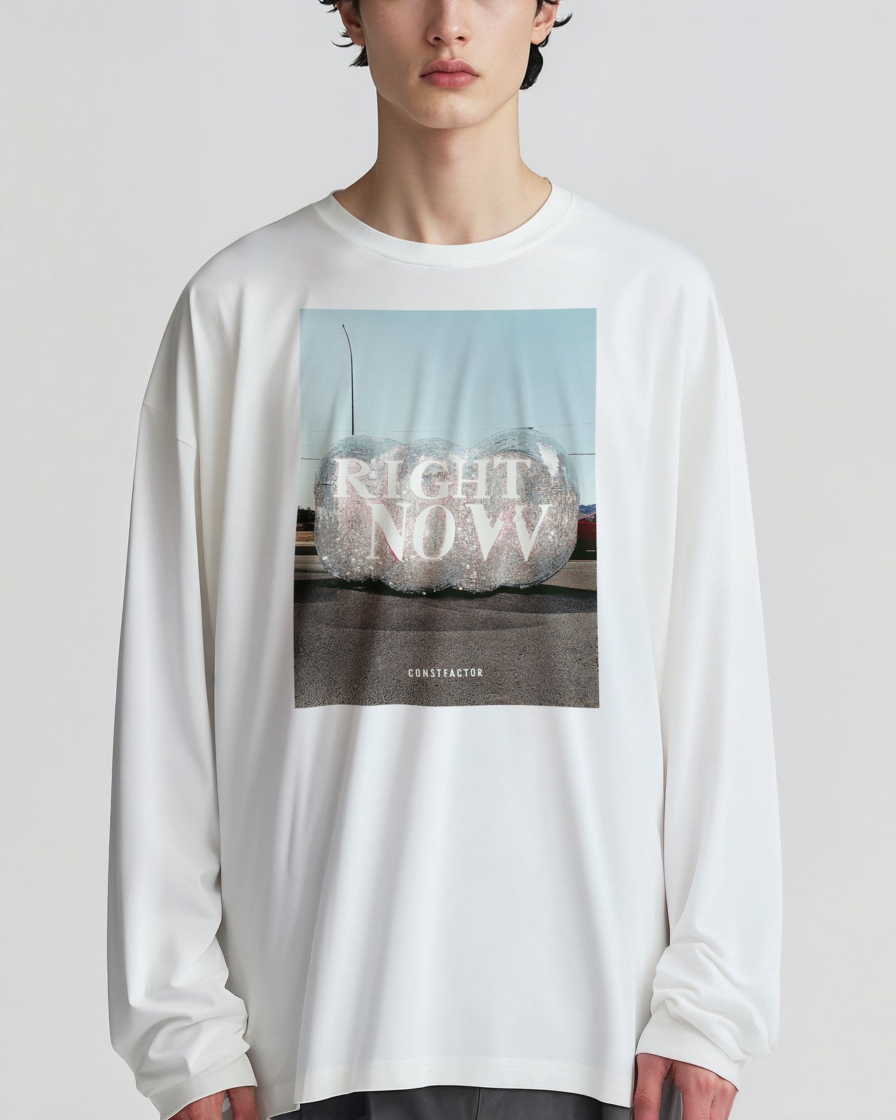 ロングスリーブTシャツ【Right Now】（8042610）ホワイト