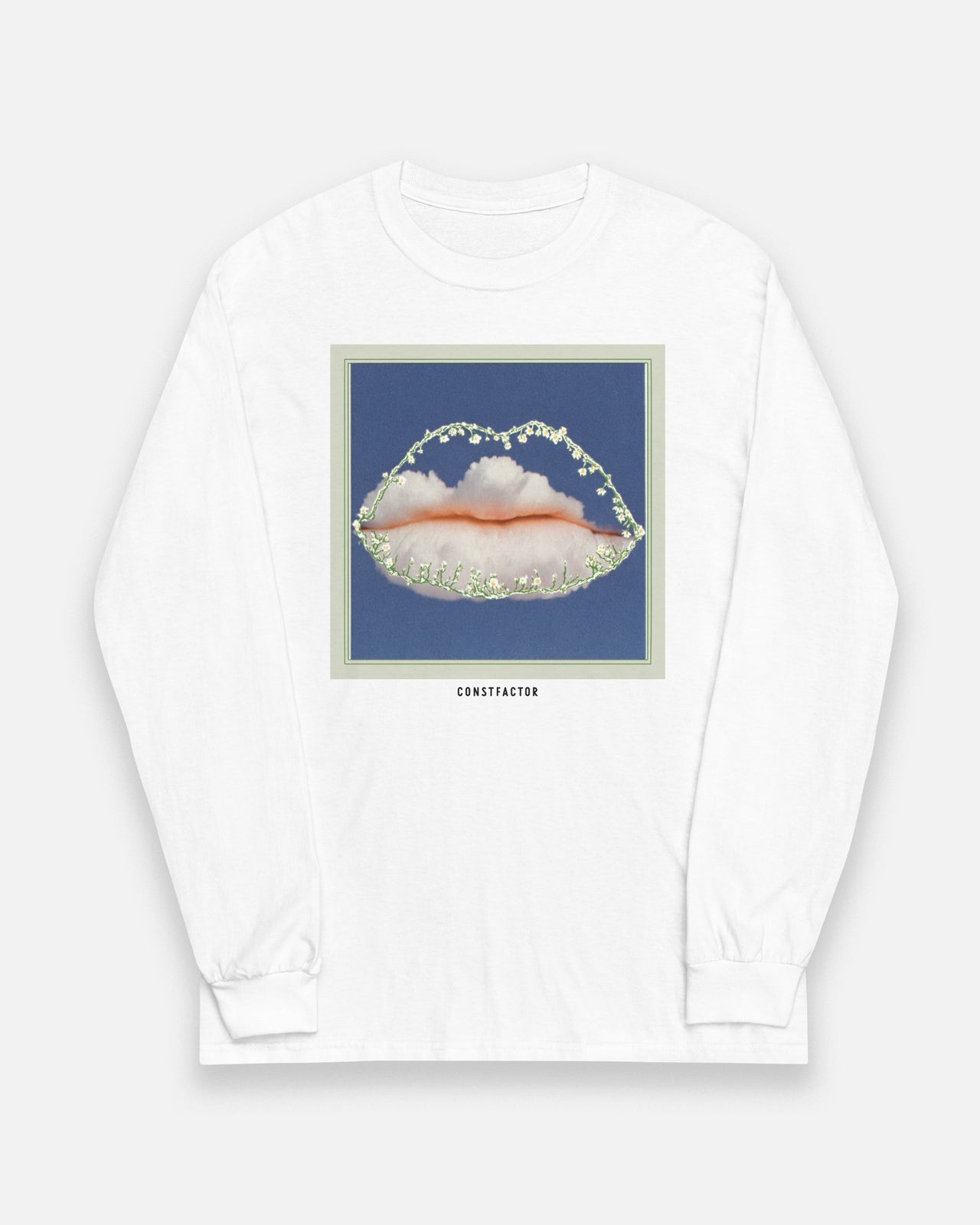 ロングスリーブTシャツ【 CLOUDY WITH A CHANCE OF TALK 】（6857199）ホワイト