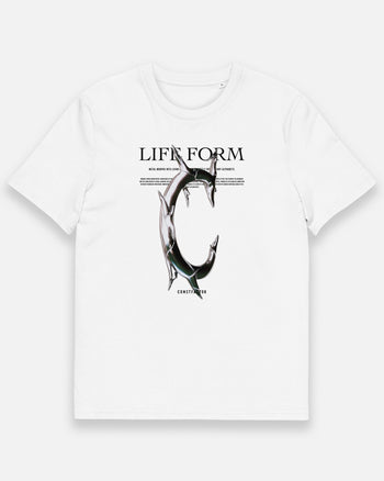 オーガニックコットンTシャツ【C：Life form Alphabet】（8373402）ホワイト