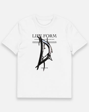 Organic cotton T-shirt [D: Life form Alphabet] (1530766) White