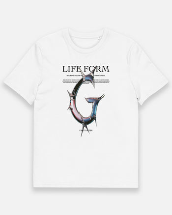 オーガニックコットンTシャツ【G：Life form Alphabet】（7011337）ホワイト