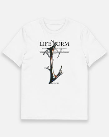 オーガニックコットンTシャツ【L：Life form Alphabet】（6009968）ホワイト