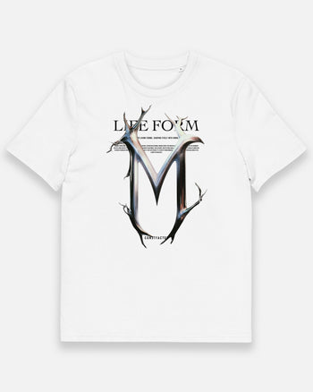 Organic cotton T-shirt [M: Life form Alphabet] (9736144) White