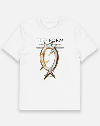 Organic cotton T-shirt [Q: Life form Alphabet] (7634546) White