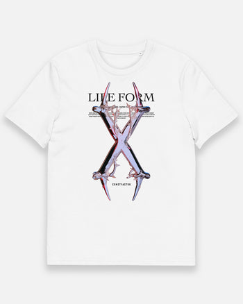 Organic cotton T-shirt [X: Life form Alphabet] (2310568) White